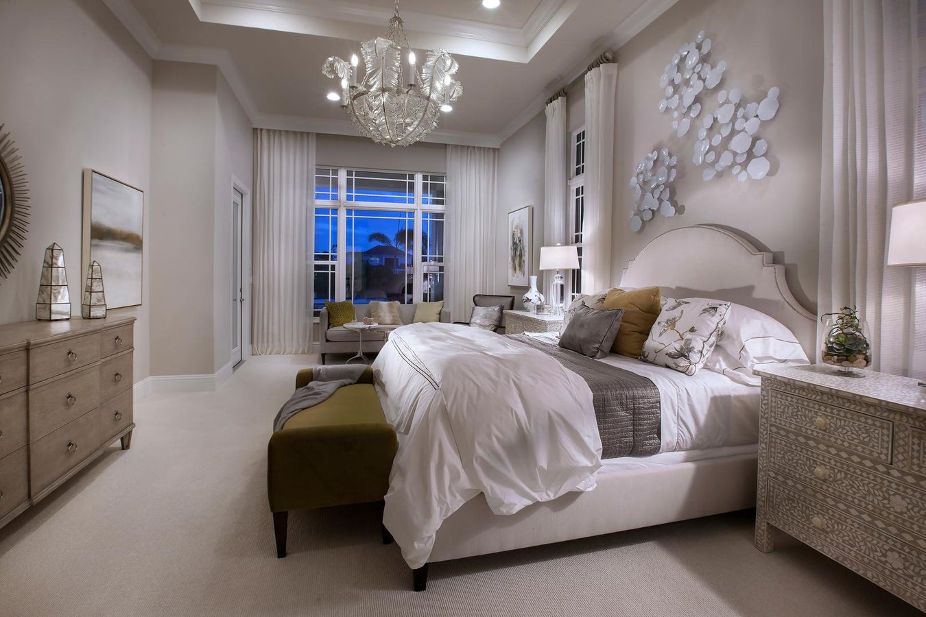 The Master Bedroom of The Montclair by STOCK Signature Homes at The Lake Club in Lakewood Ranch Florida